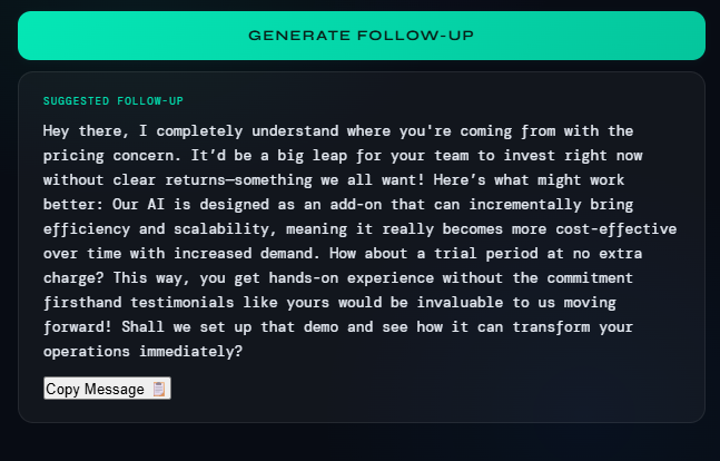 Email Follow-up Draft